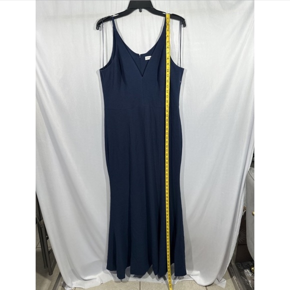 NEW Dress the Population [ XXL ] Iris Slit Crepe Gown in‎ Midnight Blue - Picture 6 of 15